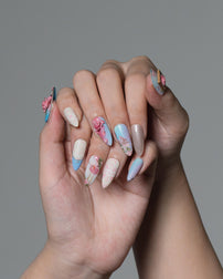 Rose Reverie Romantic floral 3D nails