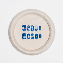 Blue Orbit Abstract cobalt art nails